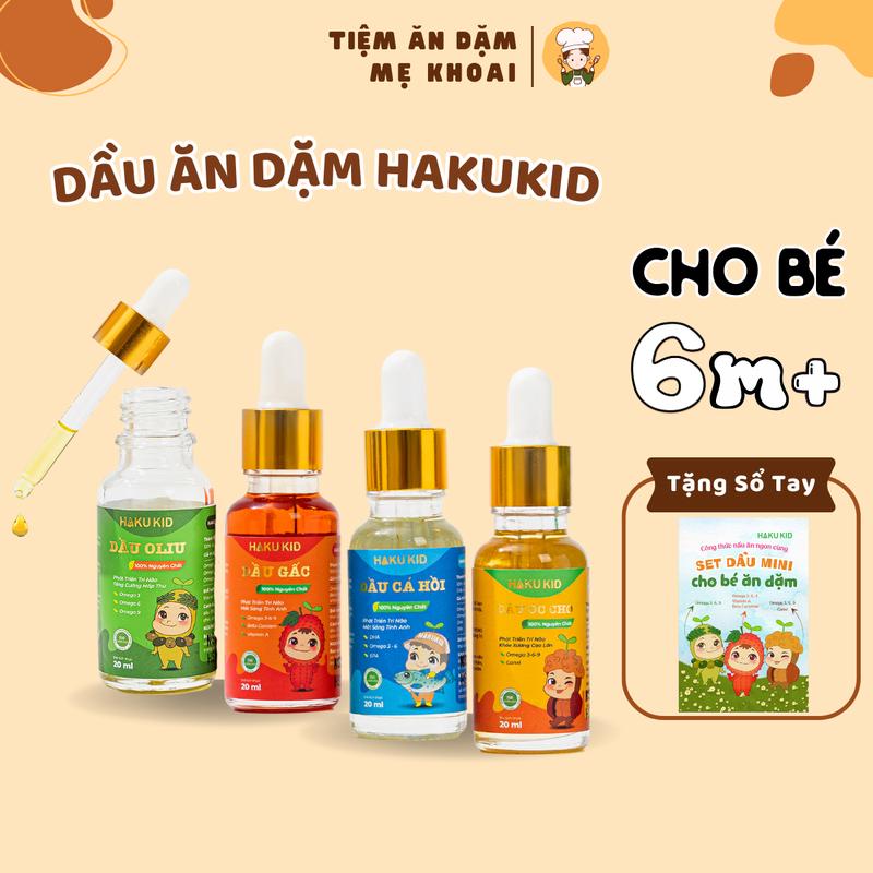 Dầu Ăn Dặm Cho Bé - Set Dầu Ăn Hakukid Bổ Não, Tăng Đề Kháng, Hỗ Trợ Tiêu Hóa & Phát Triển Toàn Diện