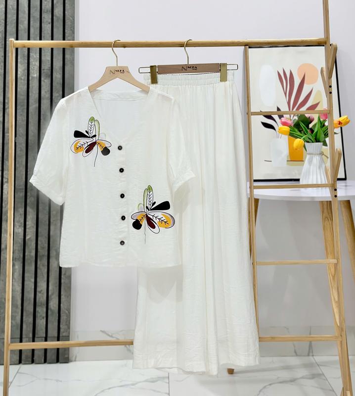 [LÙI 1 SIZE] BỘ ĐŨI TƠ HÀN IN HỌA TIẾT CHUỒN CHUỒN B659 - THIẾT KẾ NOKA, Dáng suông thoải mái, chất đũi tơ hàn mát, mềm, nhẹ, size S- 2XL (40 - 70kg) Nữ Women Áo Top Ong