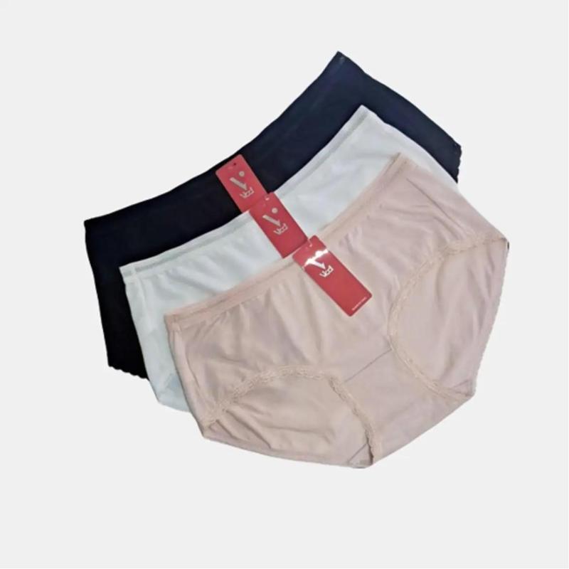 Set 03 Quần lót nữ cotton lụa Vicci QV.109 mềm mại, kháng khuẩn, thấm hút mồ hôi, dáng lưng vừa mix màu - Women