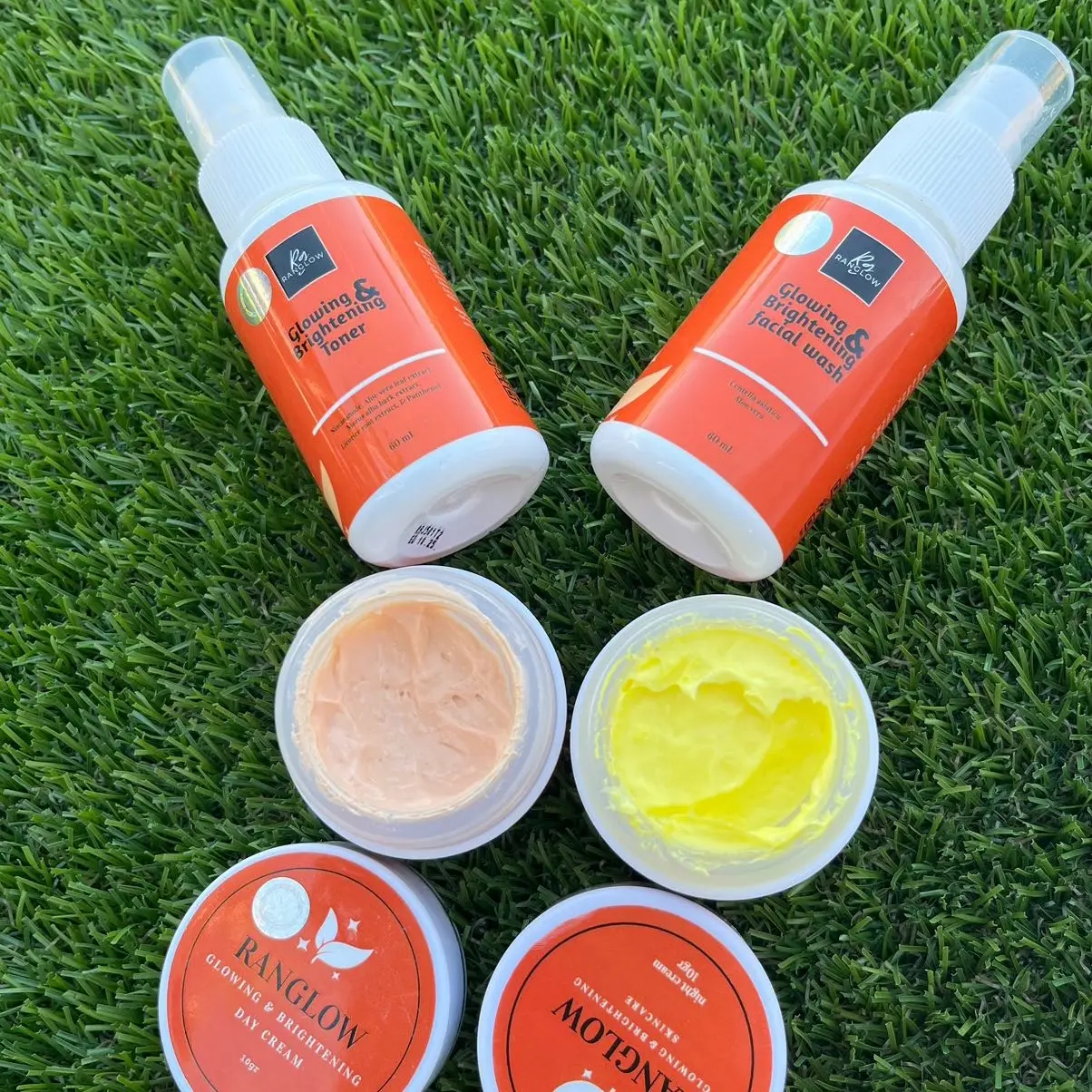 Ranglow skincare glowing dan brighthening Mencerahkan Memudarkan Bopeng Hitam Wajah Kerutan Menyembuhkan Kering Membersihkan Perawatan Pencerah Muka