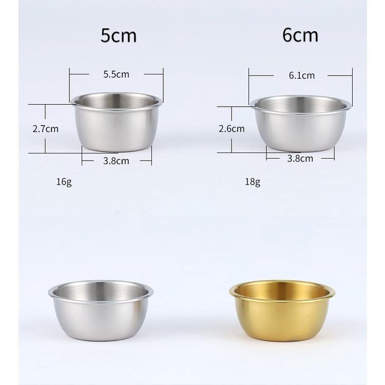 Chén nước chấm TINOX Bát inox nhỏ Cốc vàng đựng dụng cụ y tế spa nước sốt màu vàng bạc 5cm 6cm BI008 6
