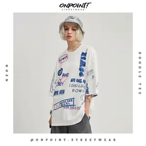 Doodle t shirt - kaos oversize pria wanita gaya korea kualitas premium streetwear