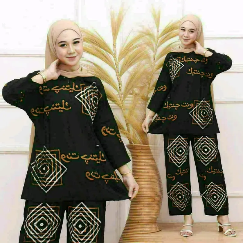 one set rayon baju batik wanita dewasa resleting busui Setrip Nyaman 4