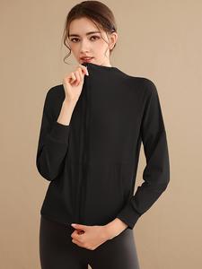 Sporty Women's Plain Zip Up Hooded Sports Jacket, Sport Raglan Sleeve Pocket Zipper Outerwear for Yoga Gym Workout, Ladies Sportswear for Fall & Winter