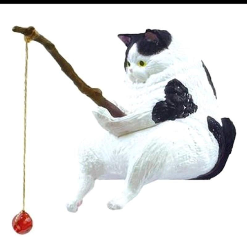 Tượng mèo câu mô hình trang trí bể cá tiểu cảnh 5