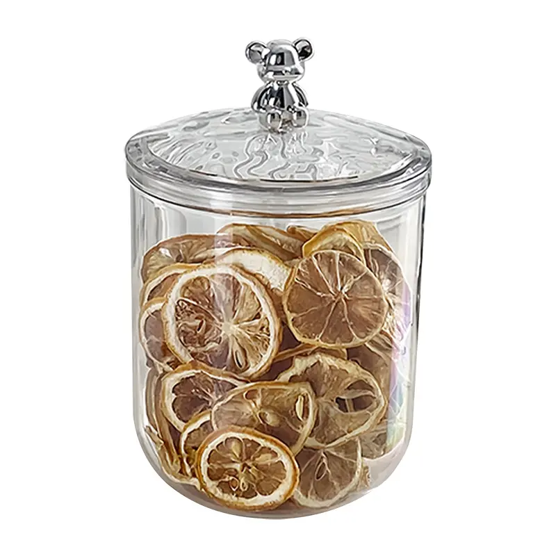 Bear Handle Transparent Sealed Jar Household Food-Grade Grain Storage Jar Kitchen Tea Snack Storage Jar
