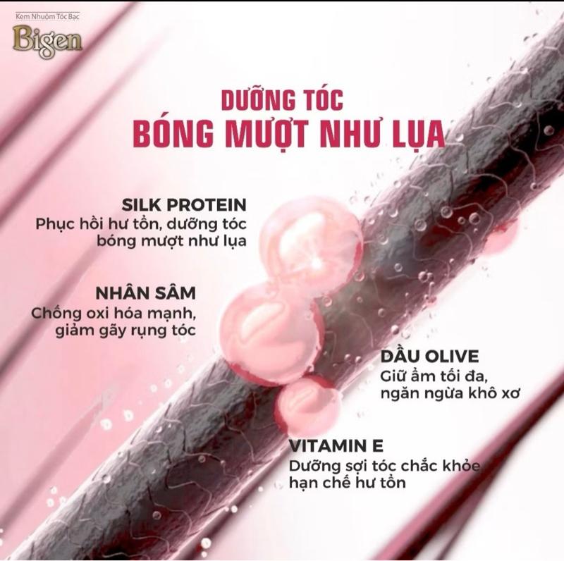 Product Introduction of ￼Thuốc Nhuộm Tóc Phủ Bạc Bigen Silk Touch Dạng Kem, Thuốc Nhuộm Thảo Dược Dưỡng Tóc Dài Và Dày 135ml 36