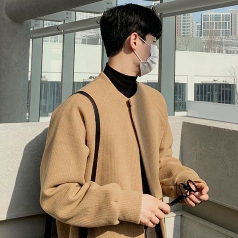Product Introduction of Áo Khoác Cardigan, Màu Trơn Cổ Tròn, Dành Cho Nam Giới, Thời Trang Hợp Xu hướng Xu Hướng Mới 2024 Mùa Thu Và Mùa Đông, Phong Cách Joker, Dáng Rộng Vừa Vặn, Ngoại Cỡ, Đồ Len 4