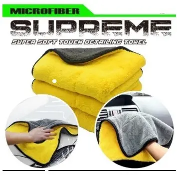 KUNING ABU SUPREME LAP MOBIL MICROFIBER BESAR TEBAL SERBAGUNA  KAIN PENGERING MOBIL 2IN1