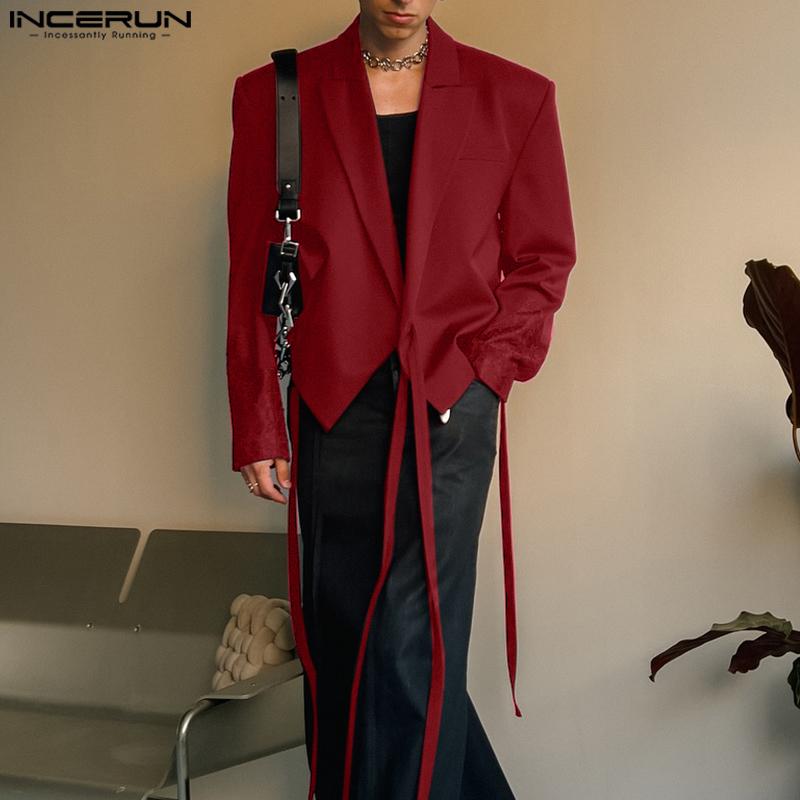Áo Blazer Nam, Thiết Kế Cao Cấp Của INCERUN, May Nối Ren Ve Áo, Thời Trang, Dài Tay, Bộ Đồ Họa Tiết, Phong Cách Phương Tây 0
