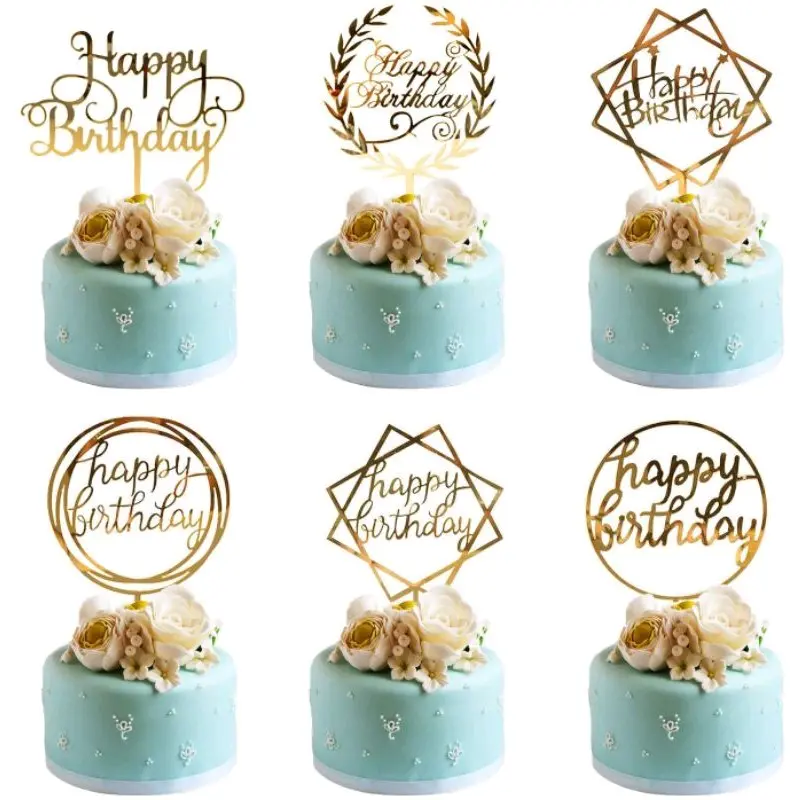 Cake Topper Happy Birthday / Tusukan Hiasan Kue Happy Birthday Acrylic