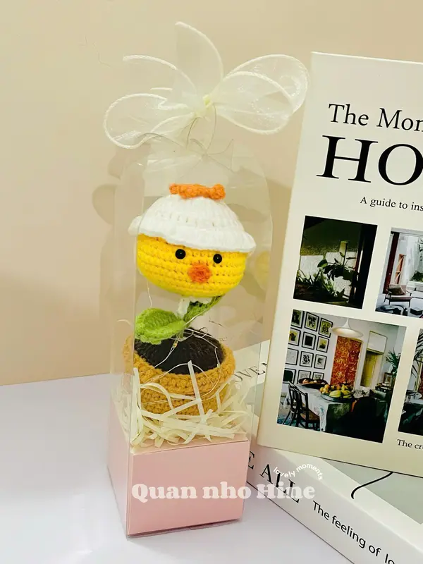 Chậu hoa len đầu thú handmade MadebyHine - chậu cây hoa len đầu thú 4