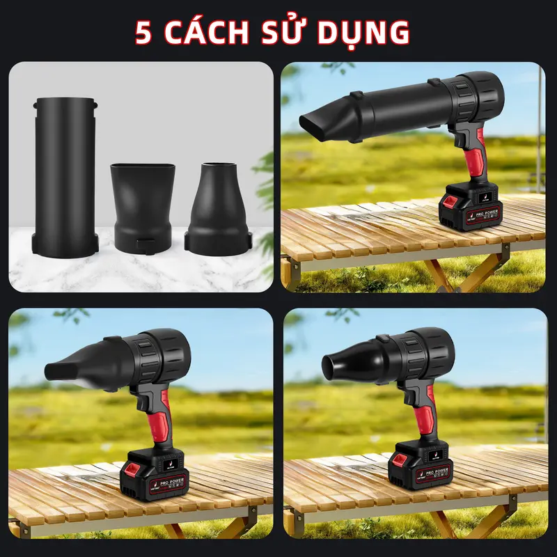 Victool Máy thổi bụi cầm tay, quạt thổi bụi phản lực 6000W máy thổi phản lực không dây, quạt phản lực mini Turbo 1588V Máy thổi bụi phản lực động cơ tua bin pin 10cell phổ thông Makita 2