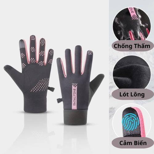 [Thu Đông] Găng Tay Mùa Đông Đi Đường Lót Lông Ấm Áp,Chống Thấm Phù Hợp Cho Cả Nam Và Nữ
