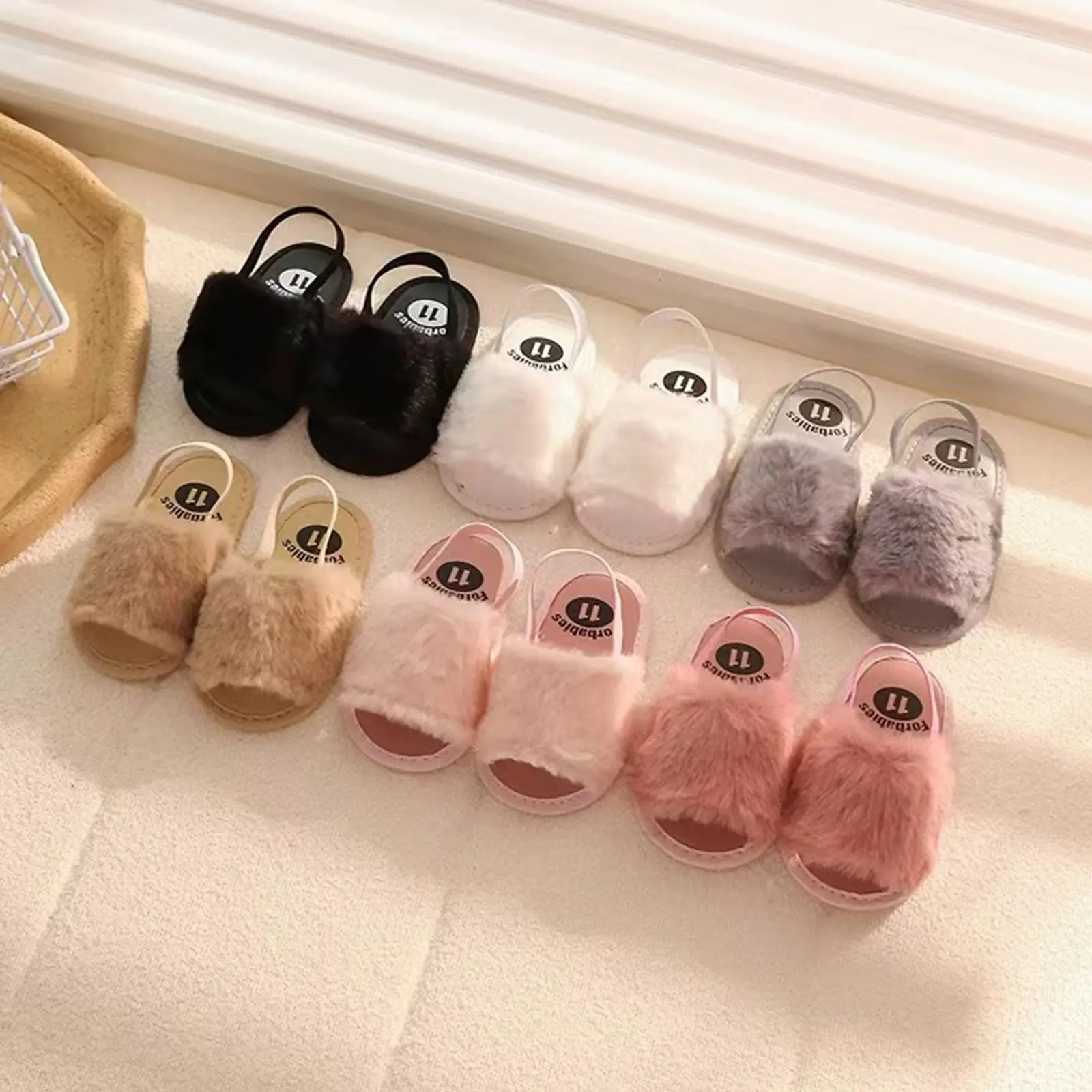 Infant Baby Girls Slippers Plush Anti-Slip Soft Sole Indoor Shoes Toddler Prewalker First Walkers Shoes