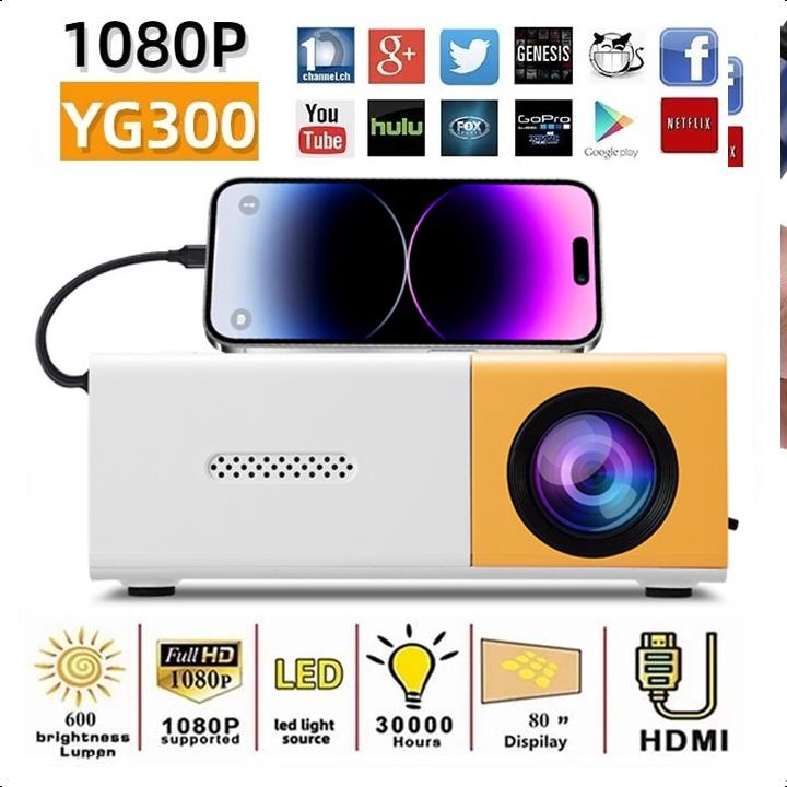 YG300 Máy chiếu mini, máy chiếu Full HD kết nối không dây qua Wifi - Máy chiếu đa phương tiện chất lượ Projector 1