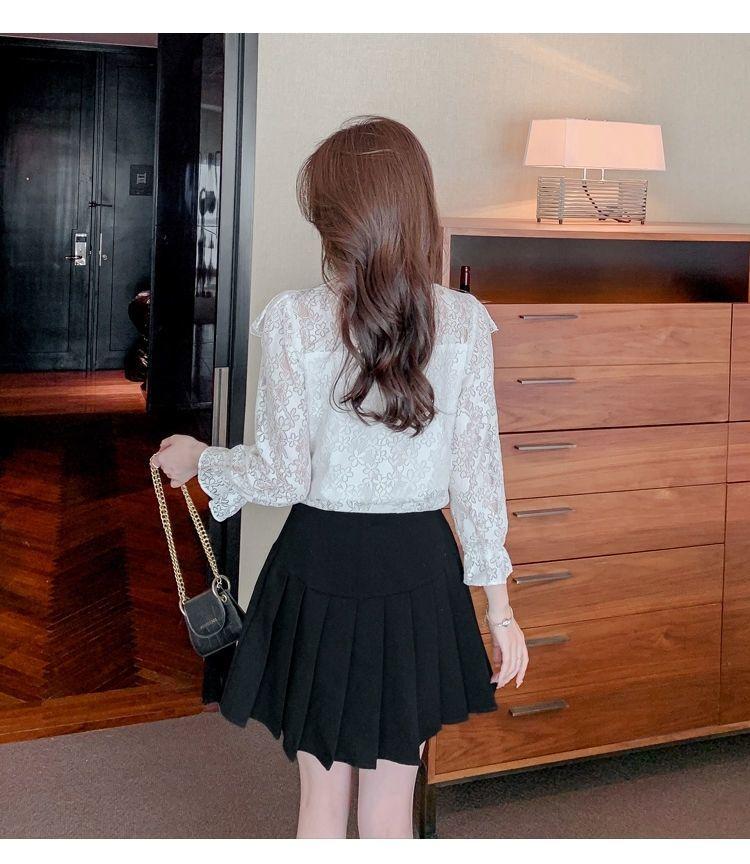 Product Introduction of Áo Sơ Mi Dài Tay Ren Nơ Cổ Chữ V, Thiết Kế Xinh Xắn, Áo Dễ Phối Đồ Sang Trọng Độc Đáo Dành Cho Nữ, Hàng Mới Về Đầu Mùa Thu 2022 Women Top Shirt 19