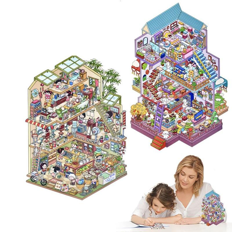 DIY Miniature Scene Collection Landscape Sticker Book Supermarket ...