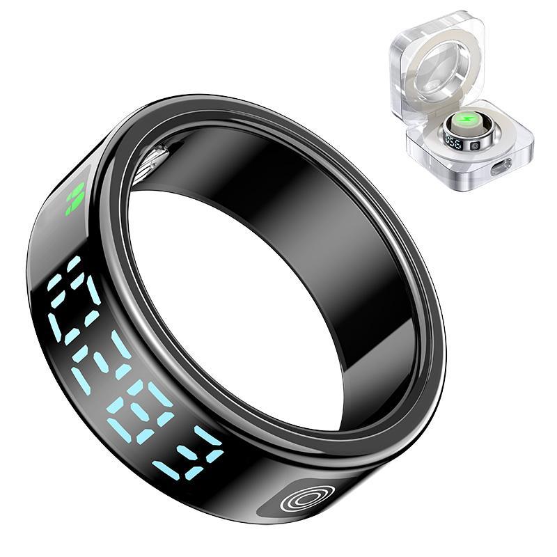 Product Introduction of Smart Ring, 1 Count USB Rechargeable Fitness Tracker with Charging Case, Long Standby Sports Fitness Equipment for Men & Women 0