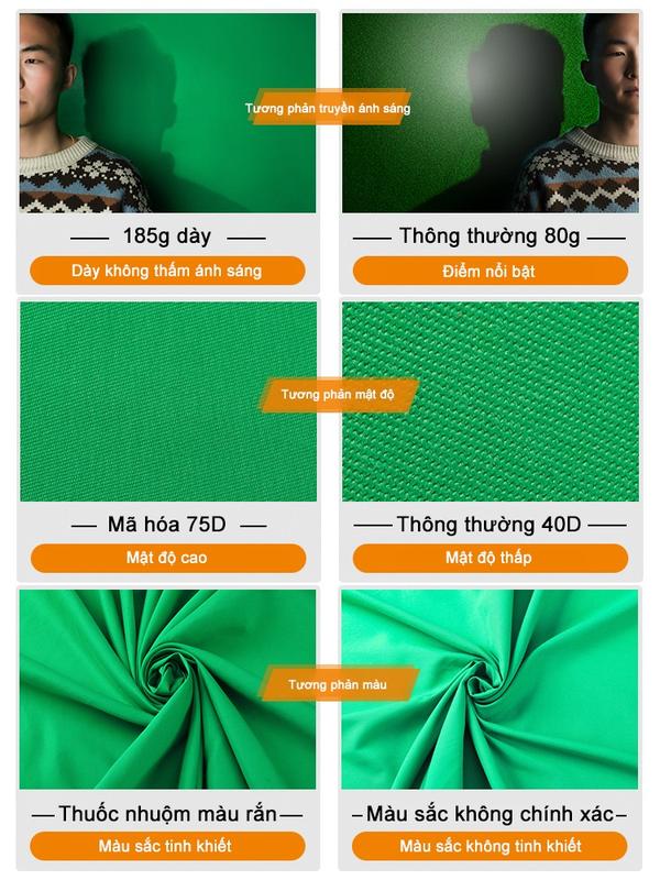 Vải nền chụp ảnh , phông nền studio chuyên nghiệp , thích hợp để phát sóng trực tiếp/video ngắn/chụp ảnh , màn hình xanh cỡ lớn , chất liệu polyester , phụ kiện máy ảnh Camera 5