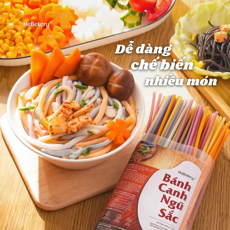Bánh Canh Ngũ Sắc Rau Củ 5 Vị - Bánh Canh Rau Củ HeBekery by HeBe Chua Food Cake 5