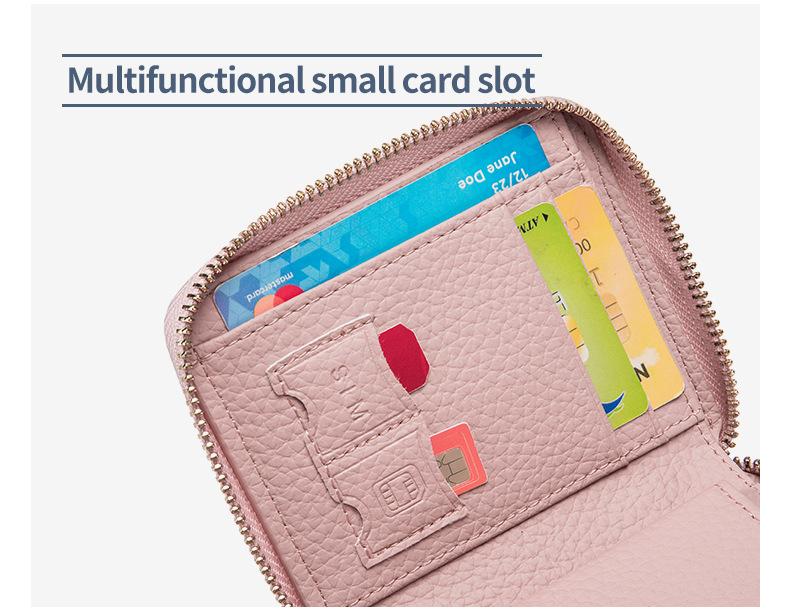 Product Introduction of New Genuine Leather Multi-Functional Short Wallet Women's Niche Coin Pocket Card Holder 16