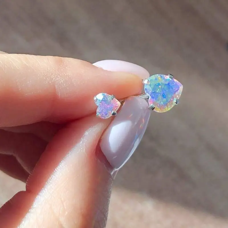 Khuyên Rốn Bằng Thép Không Gỉ, 1 Chiếc, Thời Trang Zircon Mới, Trái Tim, Nút Bụng, Khuyên Bụng, Trang Sức Cơ Thể