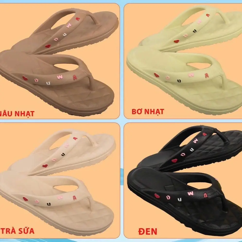 Dép kẹp Duwa có 4 màu dễ thương chất siêu nhẹ đế chống trơn trượt Đế Bằng DéP Nam Sandal