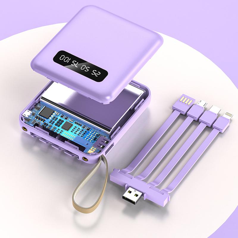 Sạc dự phòng cao cấp, 20000mAh, 4in1 mini, thiết kế sang trọng, pin Có Thể Sạc Lại Tích Hợp, 2 đèn LED hiển thị phần trăm pin, 1 tặng 1 ưu đãi trong 7 ngày, [Thỏa thuận siêu Hot] 5