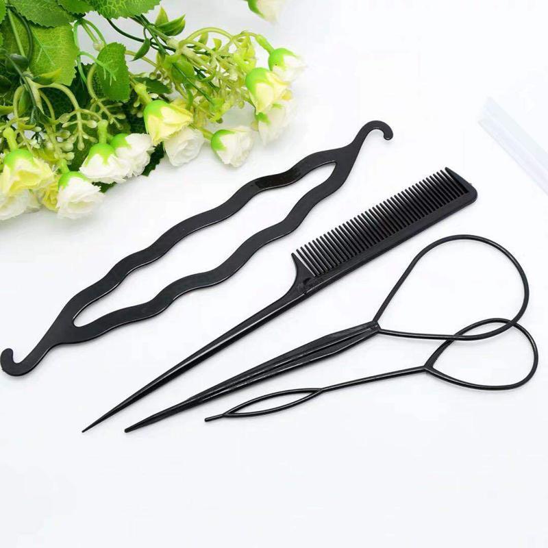 4pcs Hair Braiding Tool Set, Plastic Hair Twisters, Creative Heatless Hair Styling Tools 2