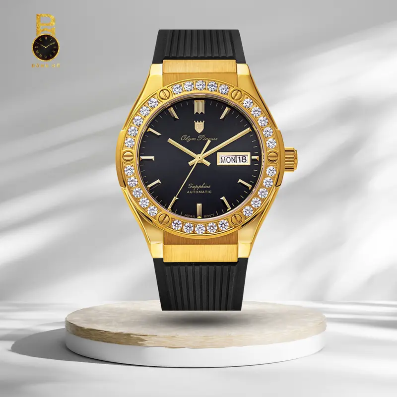 Đồng Hồ Nam Olym Pianus OP-99045 Niềng Đá - Mặt Kính Sapphire Nguyên Khối Size 41.5MM | Máy Cơ Automatic Bảo Hành 5 Năm 7