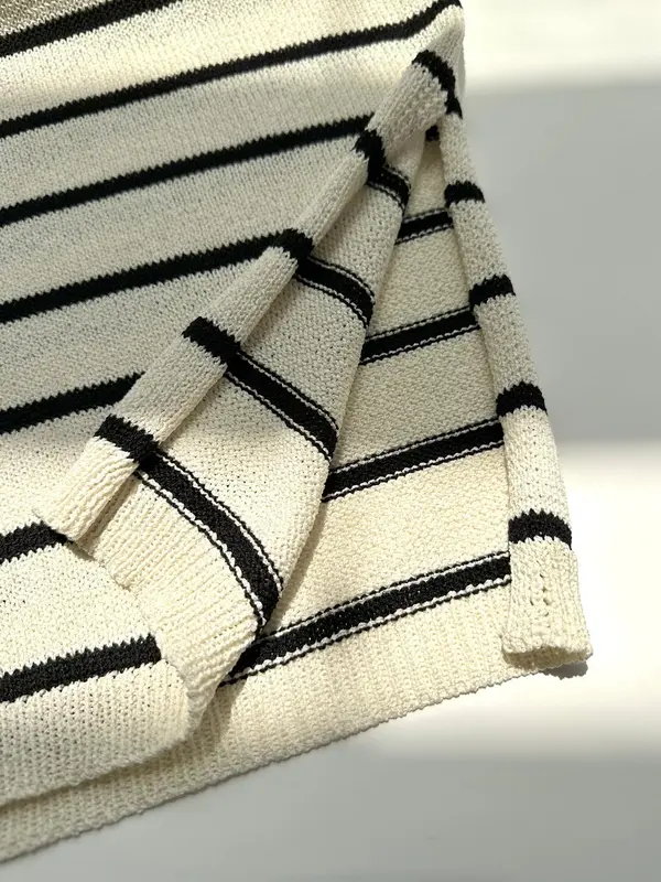 Women's Striped Print Sweater Dress, Casual Knit Dress for Summer, Fashion Women's Dress for Daily Wear 6