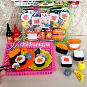 Mainan masakan sushi set / mainan dimsum fast food