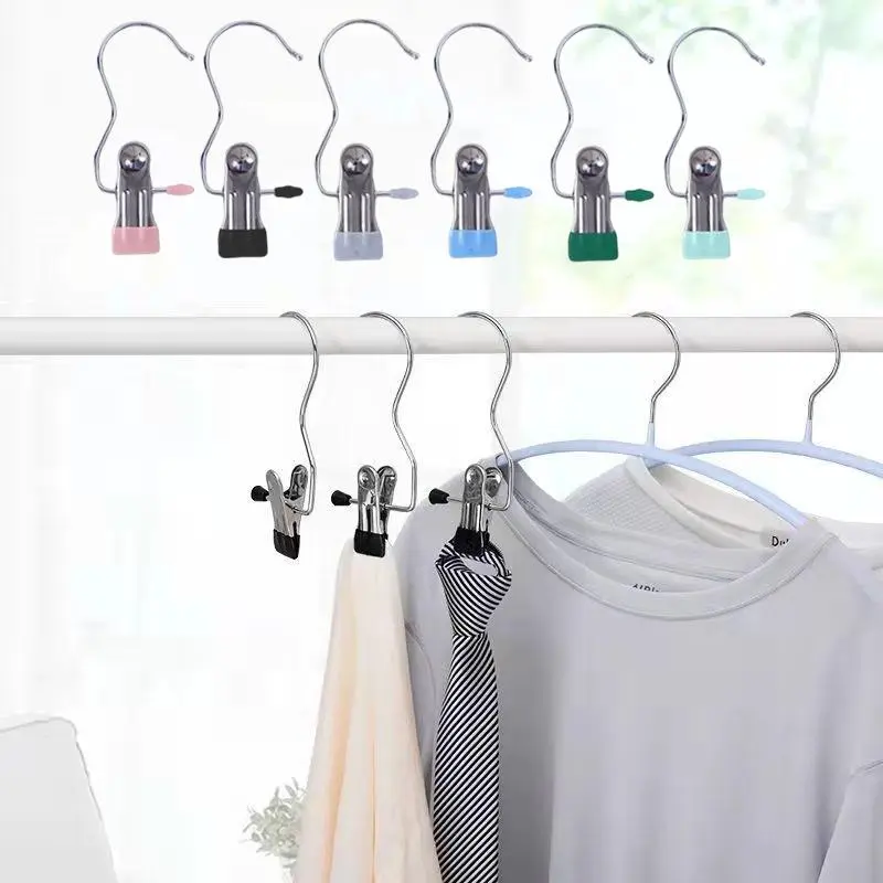Móc kẹp đa năng chất liệu thép không gỉ, móc treo quần áo đa năng cần thiết trong mọi gia đình. 3