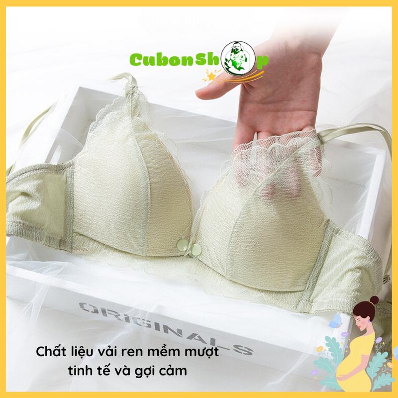   +Nới áo Áo lót bà bầu Cubonshop 2203 Áo ngực cho con bú và sau sinh Ren mềm mại không gọng cúp ngực mỏng nâng ngực quyến rũ 