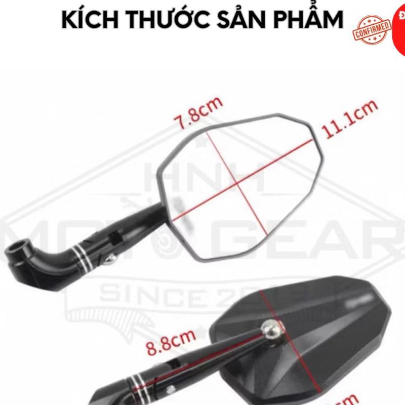 ￼Gương xe máy -V1 -V2 Mẫu 6 Cạnh Full Nhôm CNC Góc Rộng Tầm Nhìn Tốt Kính Trắng (Hàng xịn) Phụ Kiện Phụ Tùng gương  ab 160 đẹp gương  gập xoay 360 kính đèn  gương chiếu hậu đủ tiêu chuẩn cho v2 h2c kiểu mới( đủ tiêu chuẩn)