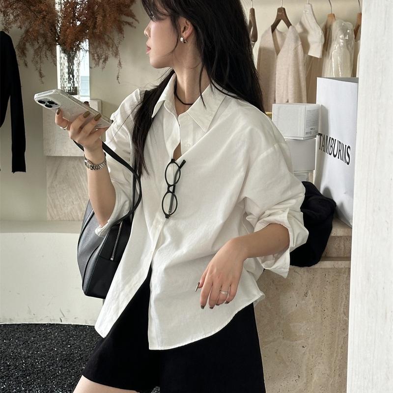 Áo Sơ Mi Nữ Kaki Cotton Cao Cấp Freesize Form Rộng Vừa Đi Làm Đi Chơi | SUBICI Top Women Shirt