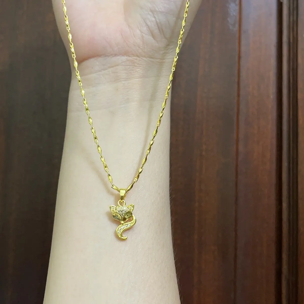 Dây chuyền mưa mặt hồ ly giữ chồng giữ của tài Lộc hàng mạ vàng 18kara