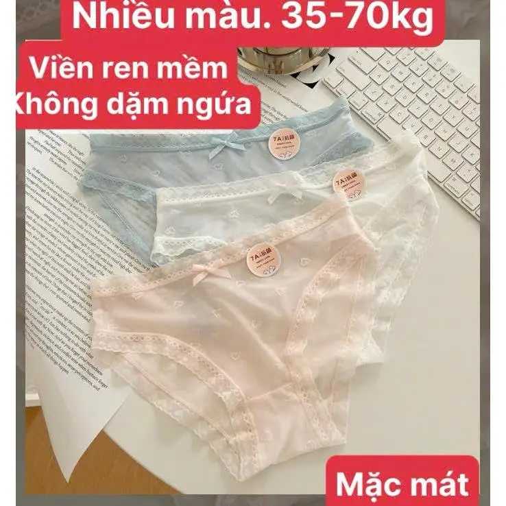 Combo 10 Quần Lót Nữ Ren Điều Hoà Thoáng Mát 7A ( Có Tách Lẻ 5), Chất Mịn Thoáng Mát  Women 1