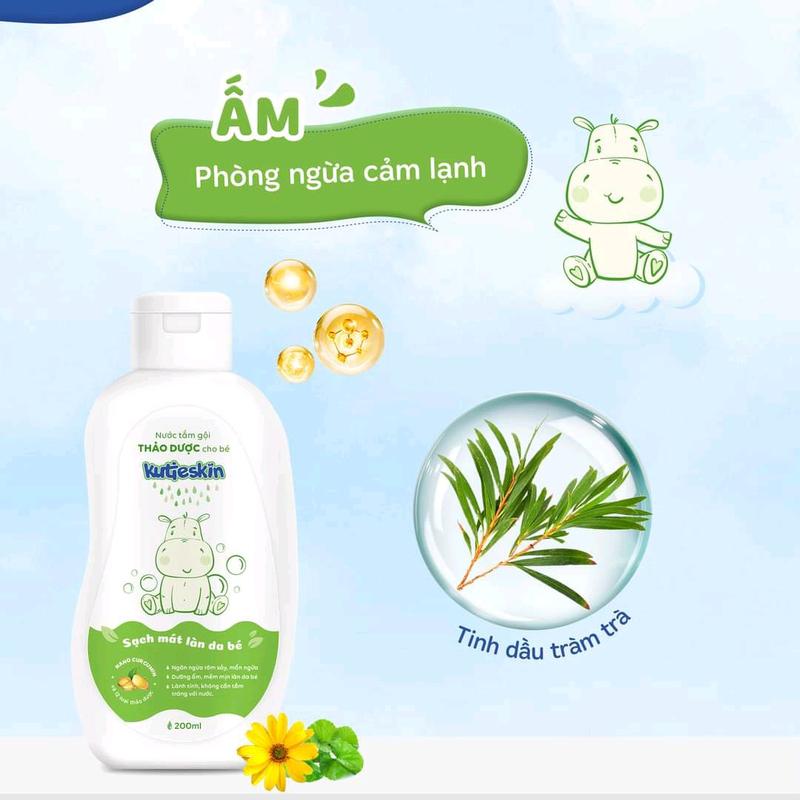 nước tắm thảo dược cho bé kutieskin 0
