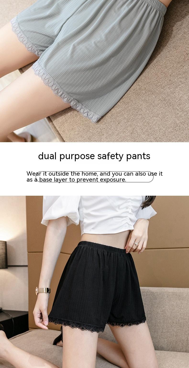 Product Introduction of [Golden PotatoWomen's Wear] Loose Ice Silk Safety Pants Women's Large Size Anti-Exposure Can Be Worn outside Thin Base Shorts Lace High Waist Safety Pants Women Womenswear Panty Lingerie Comfort Basic Minimalist 4