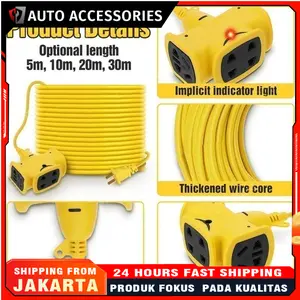 【COD,Kirim Sekarang】Soket Multifungsi & Kabel Ekstensi Panjang - 3-30 Meter Variabel, Colokan Listrik Tahan Lama - Cocok Perangkat Elektronik, Tools & Rumah Tangga