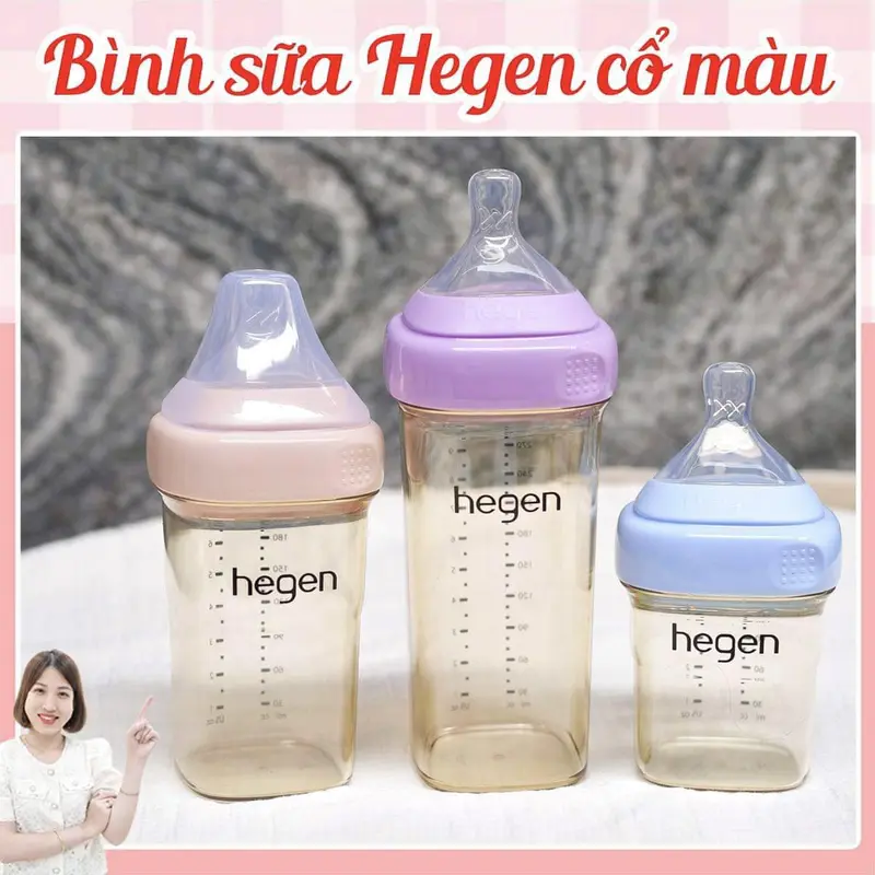 Bình Hegen Rồng Vàng/cổ Hồng/ Tím/ Xanh dương 150ml/240ml/330ml Chính Hãng 6