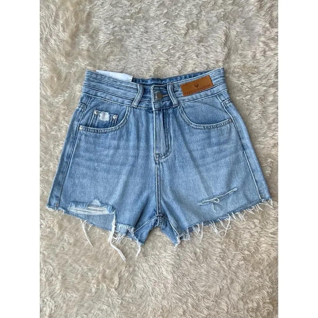 HOTPANTS JEANS WANITA IMPORT / CELANA PENDEK HW WOMAN RIPPED DENIM