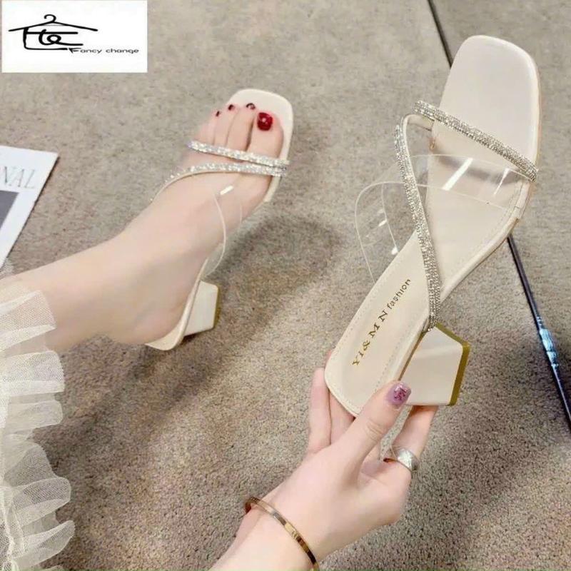    TĂNG 1 SIZE  002 Gót xoàn phối quai trong chéo đế cao 5 phân giay got 