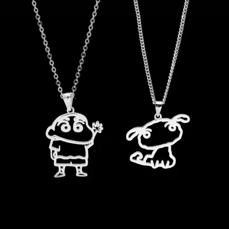 2025 Crayon Shin-chan Necklace Cartoon Cute Pendant Trendy Girl Korean Style Student Simple Ins Versatile Couple Decoration