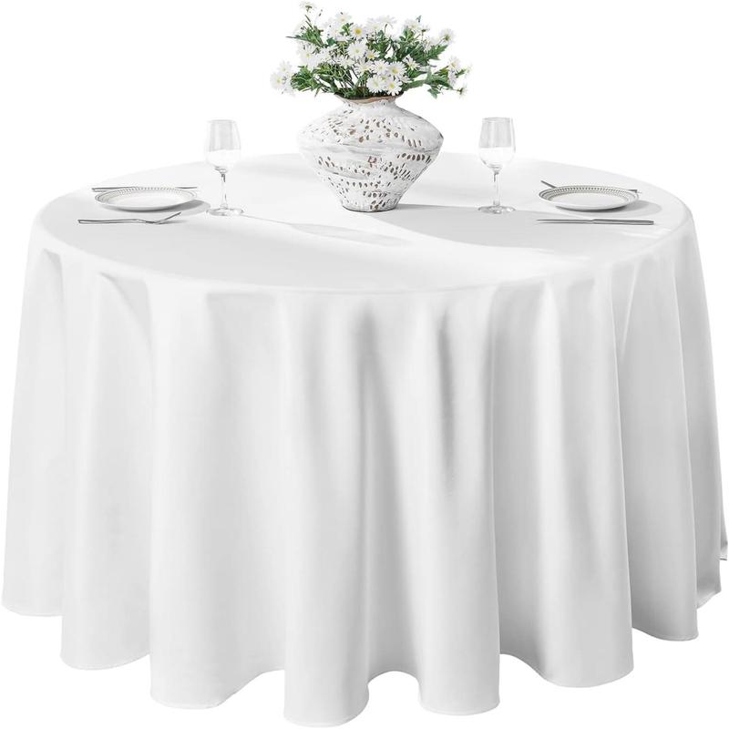Solid Color Round Tablecloth, Waterproof & Stain-proof Tablecloth, Durable Tablecloth for Dining Room, Party & Wedding 6