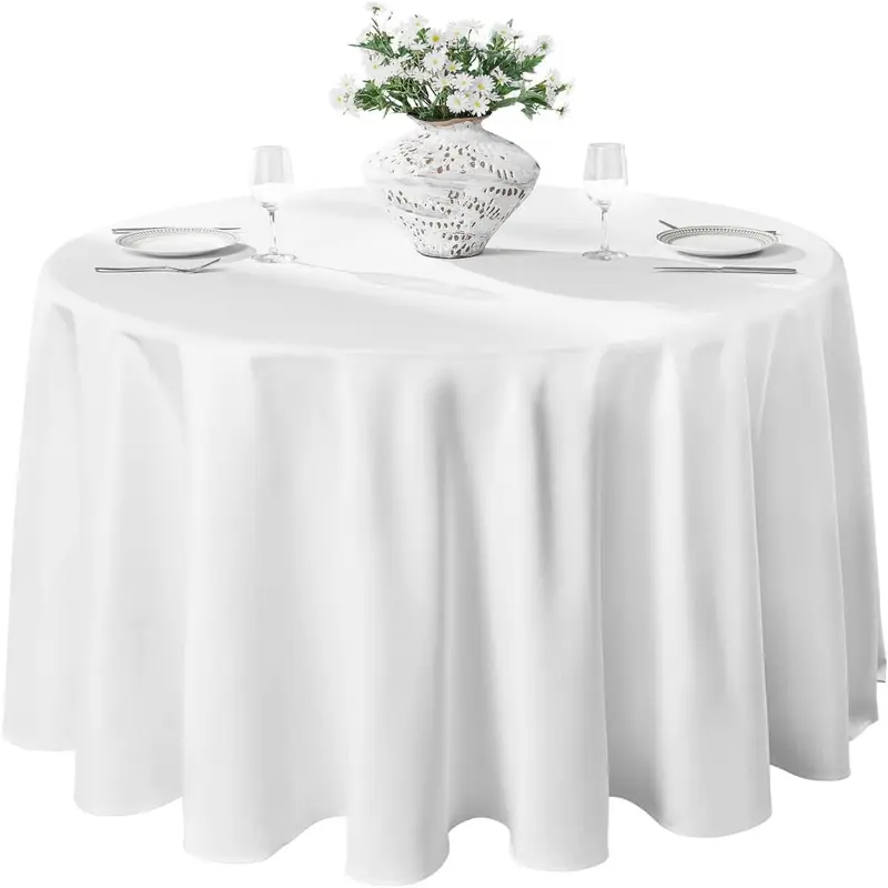 Solid Color Round Tablecloth, Waterproof & Stain-proof Tablecloth, Durable Tablecloth for Dining Room, Party & Wedding 6