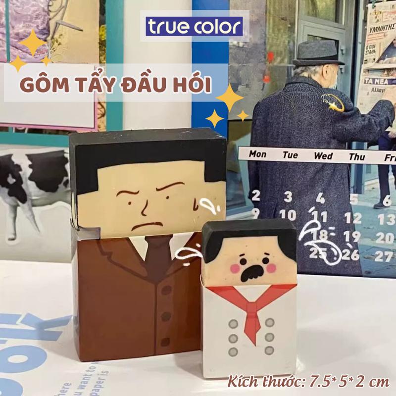Gôm tẩy bút chì chủ tịch đầu hói ông nội 7.5cm, tẩy bút chì siêu to khổng lồ dùng hoài không hết, cục tẩy chì ngộ nghĩnh - tẩy nhanh, sạch, ít vụn cục tẩy