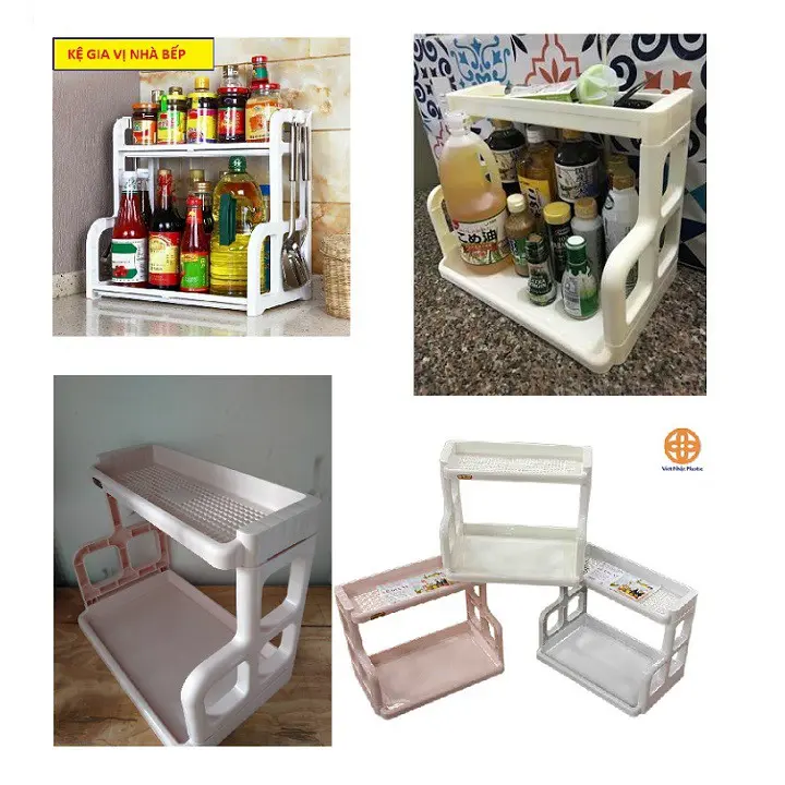 Kệ để đồ gia vị 2 tầng Việt Nhật CỨNG CÁP CHẮC CHẮN Kệ gia vị nhà bếp 2 tầng tiện ích